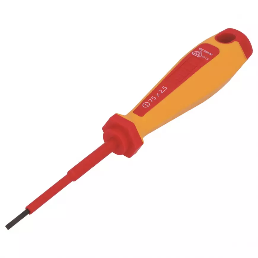 Šroubovák elektrotechnický 75x2,5 mm, VDE, 2K - rukojeť