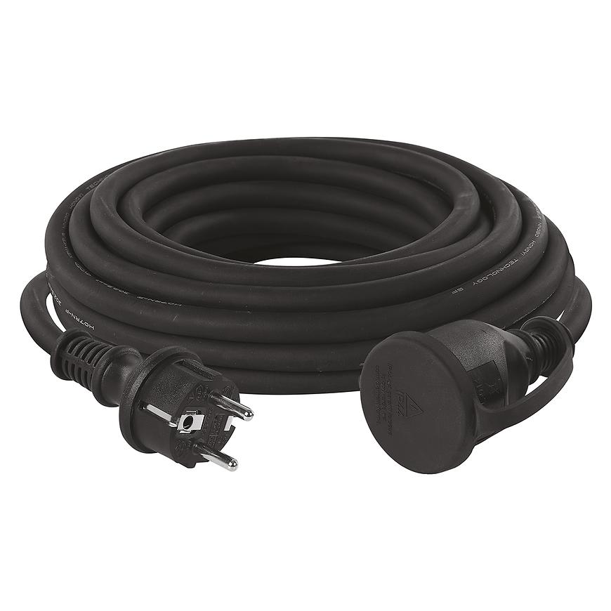 Levně Venkovní prodlužovací kabel 10 m / 1 zásuvka / černý / guma-neopren / 230 V / 1,5 mm2