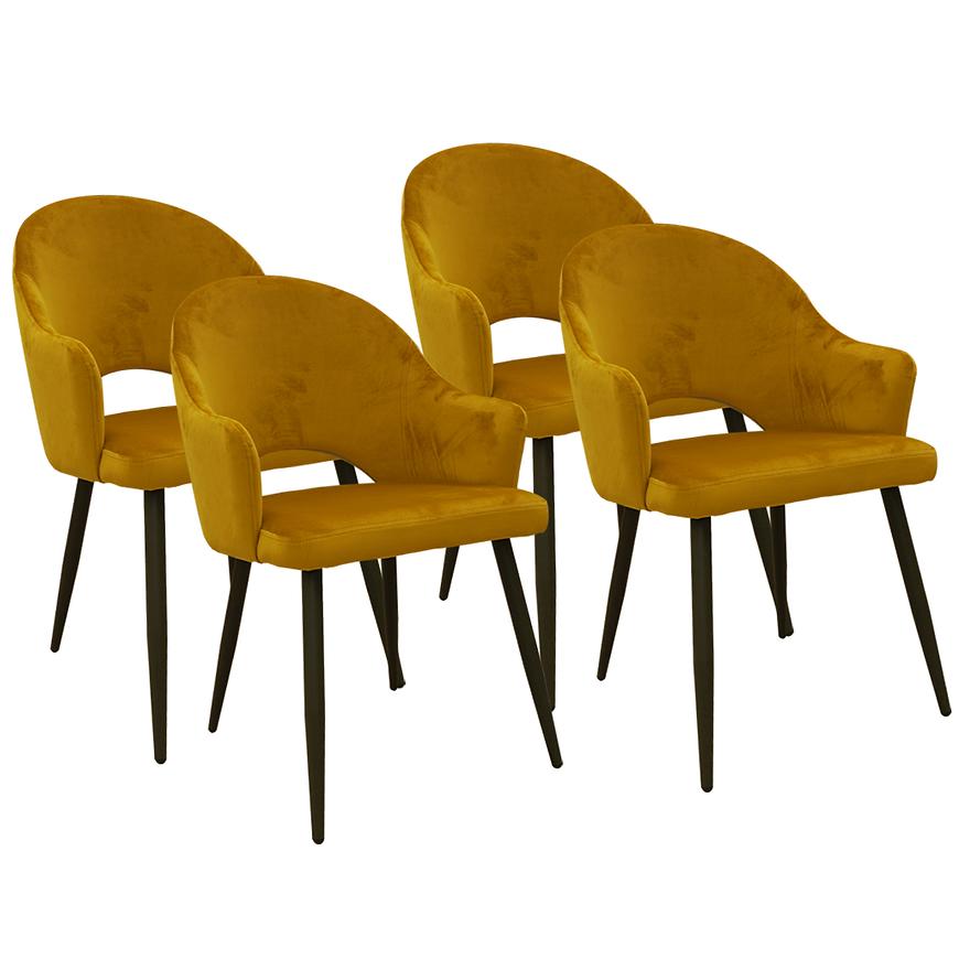 Židle Goda Žlutá/Černá – 4 ks