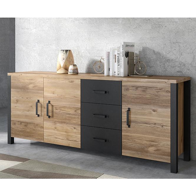 Komoda Olin 47 appenzeller fichte/černá,5