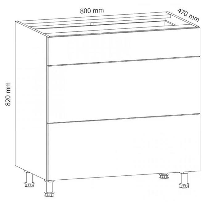 Kuchyňská skříňka Gardena D80Z3 White,2