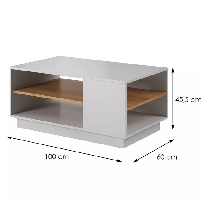 Konferenční Stolek 3D G bílý/dub craft zlatý