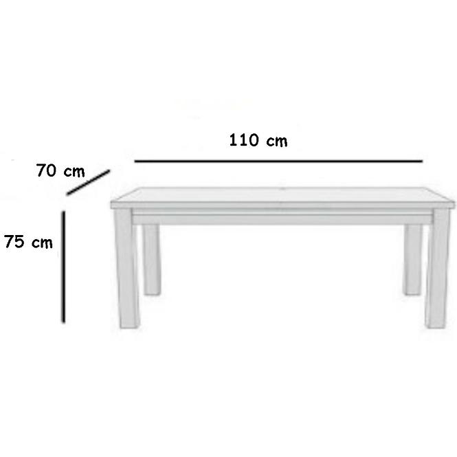 Stůl Mars bílý+dub 110X70