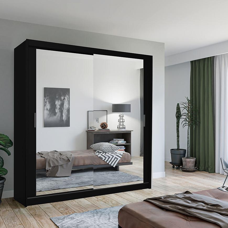 Skříň Lux 203 černý+2 x zrcadlo