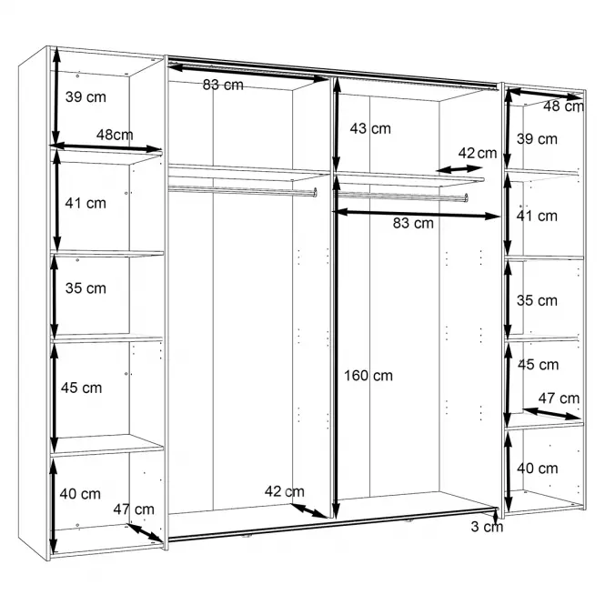 Skříň Nemezy Dqls82411 dub catania/černý 