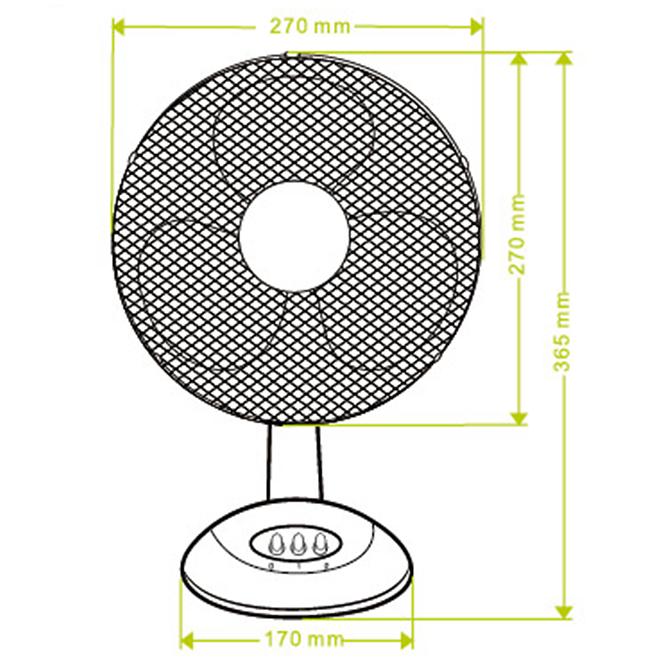 Stolní ventilátor 9” VO0021 Černá