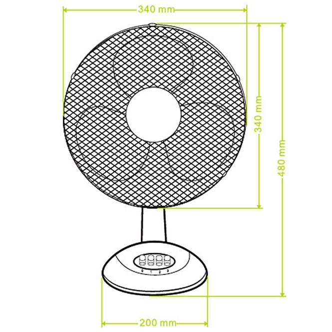 Stolní ventilátor 12” VO0025 Černá