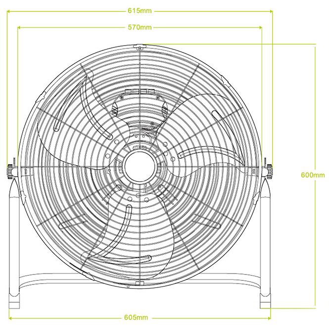 Stolní ventilátor kov 19,5” VO0548 Chrom