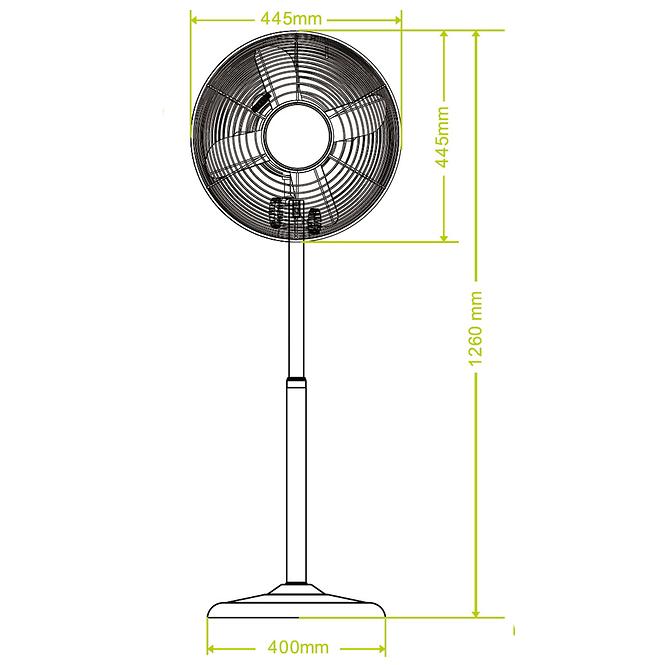 Stojanovy ventilátor kov 16” VO0245 Chrom