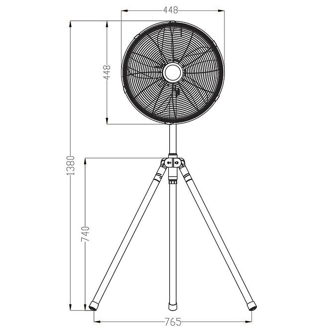 Stojanovy ventilátor Stativ 16” VO0954 Drevo
