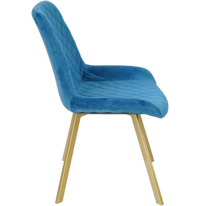 Židle Kansas modrý/nohy zlaté