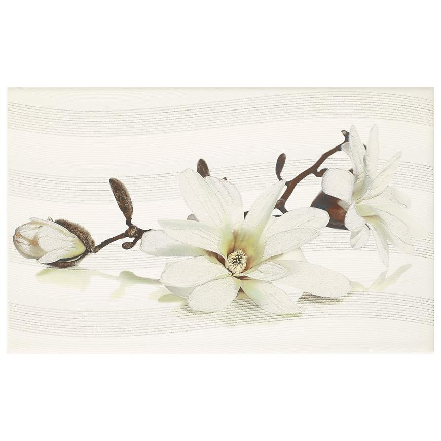 Levně Dekor Lira white inserto flower 25/40