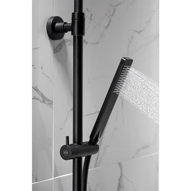 Dešťová sprcha s termostatickou sprchovou baterií Logon Black Premium