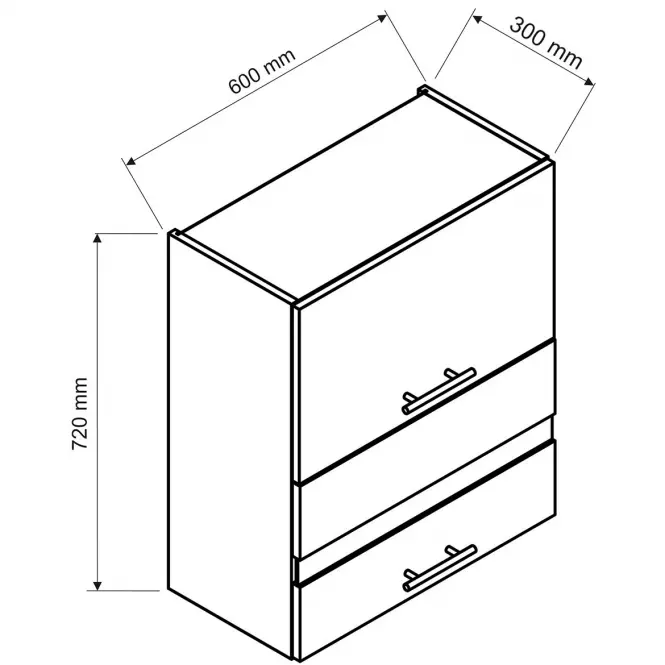 Kuchyňská skříňka Emily w60grf/2 sd šedá,2