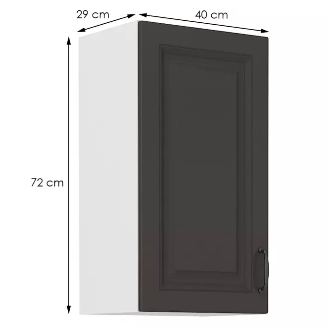 Kuchyňská skříňka STILO grafit mat/bílá 40g-72 1f,2