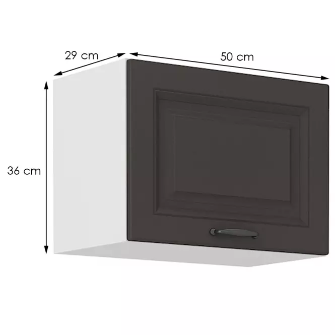 Kuchyňská skříňka STILO grafit mat/bílá 50gu-36 1f,2