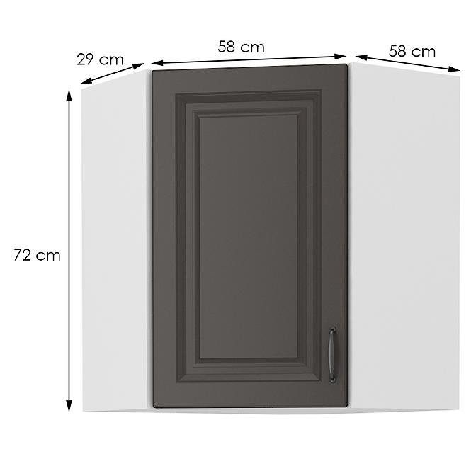 Kuchyňská skříňka STILO grafit mat/bílá 58x58 gn-72 1f,2