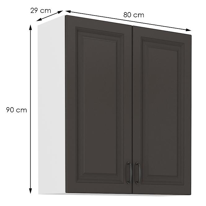 Kuchyňská skříňka STILO grafit mat/bílá 80g-90 2f