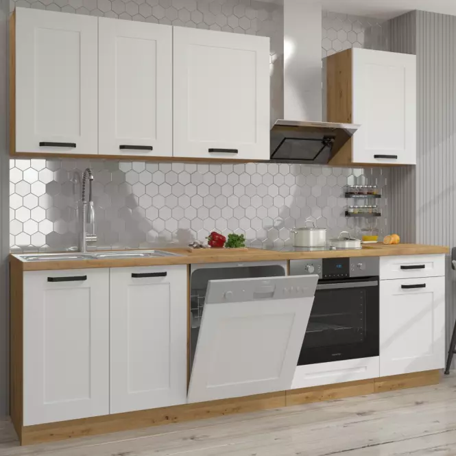 Kuchyňská skříňka LUNA bílá mat/artisan 50gu-36 1f,5