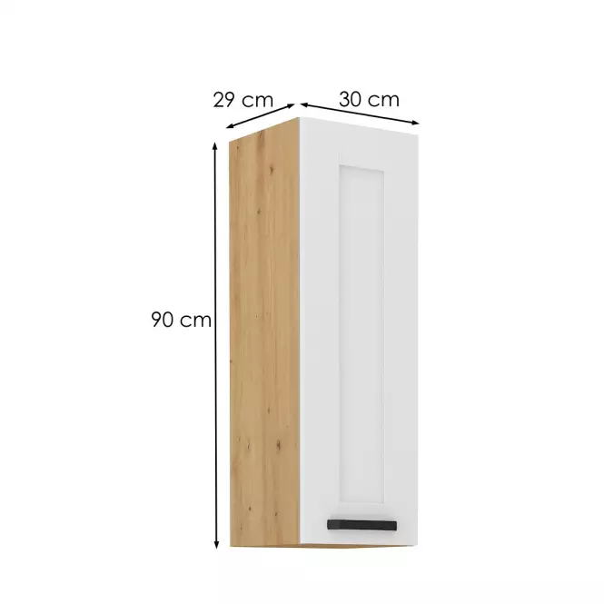 Kuchyňská skříňka LUNA bílá mat/artisan 30g-90 1f,2