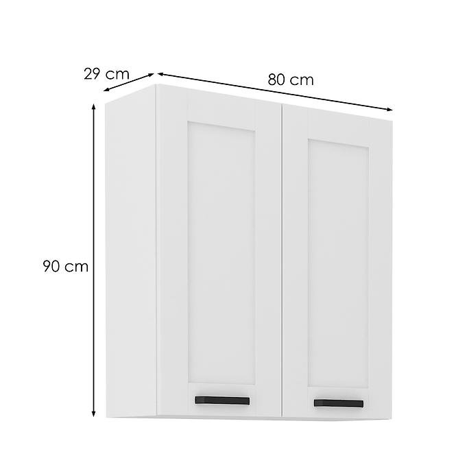 Kuchyňská skříňka LUNA bílá mat/bílá 80g-90 2f