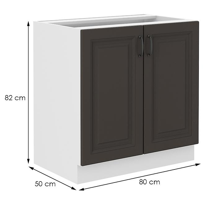 Kuchyňská skříňka STILO grafit mat/bílá 80d 2f bb