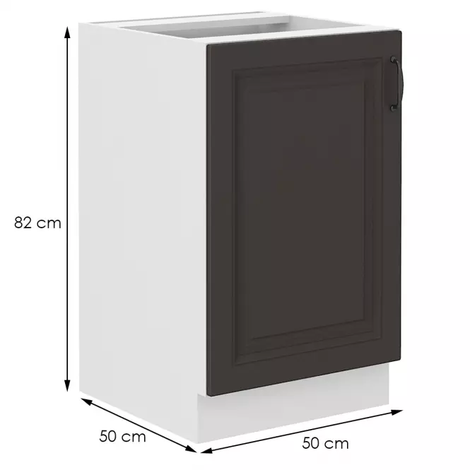 Kuchyňská skříňka STILO grafit mat/bílá 50zl 1f bb,2
