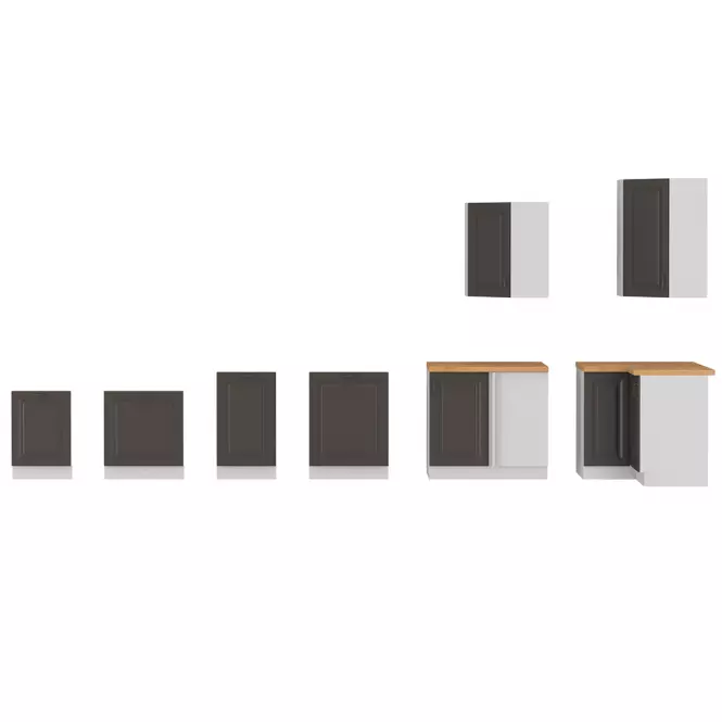 Kuchyňská skříňka STILO grafit mat/bílá 50zl 1f bb,4