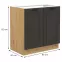 Kuchyňská skříňka STILO grafit mat/artisan 80zl 2f bb,2
