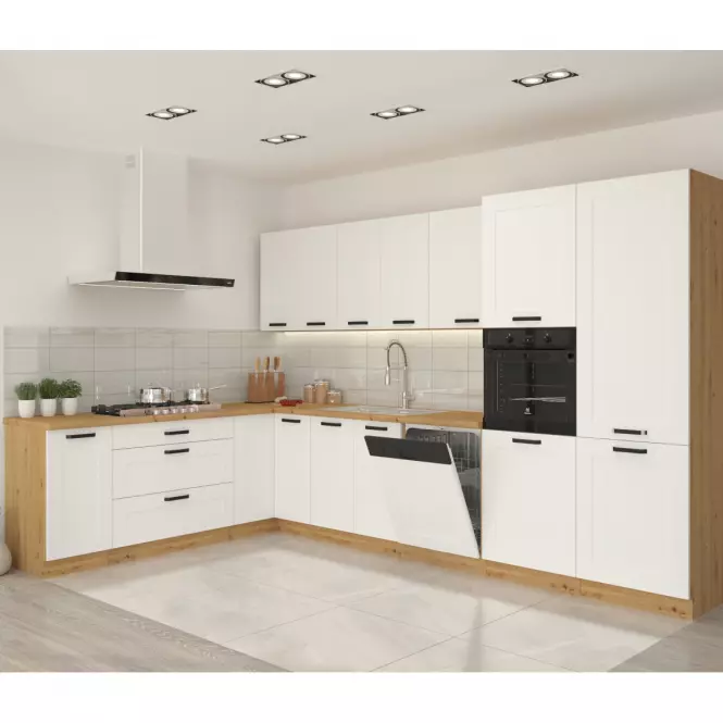 Kuchyňská skříňka LUNA bílá mat/artisan 50d 1f 1s bb,7