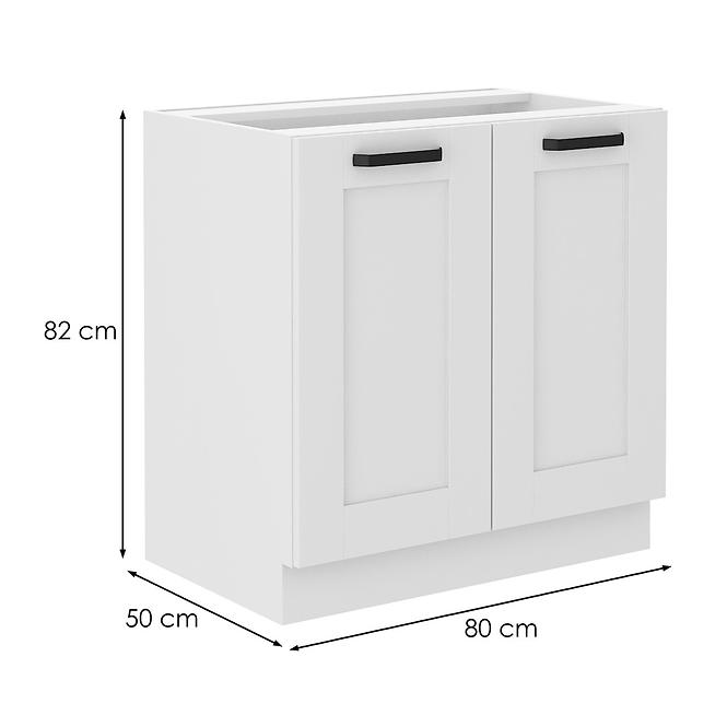 Kuchyňská skříňka LUNA bílá mat/bílá 80d 2f bb