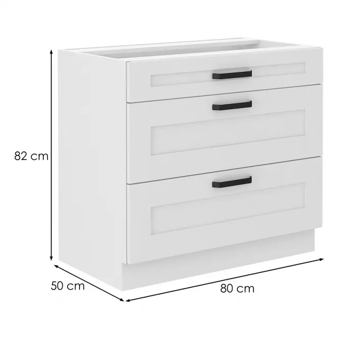 Kuchyňská skříňka LUNA bílá mat/bílá  80d 3s bb,2
