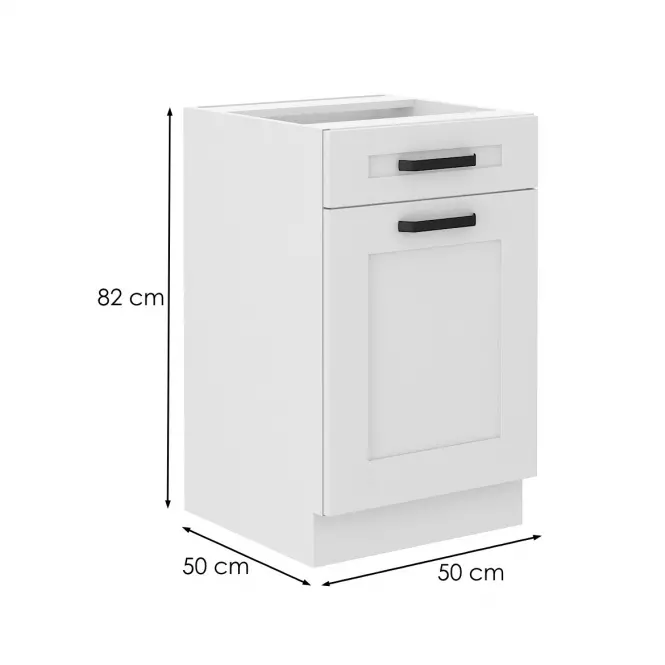 Kuchyňská skříňka LUNA bílá mat/bílá 50d 1f 1s bb,2