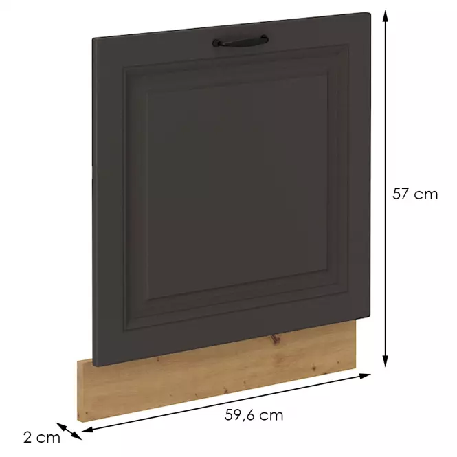 Dvířka na vestavnou myčku STILO grafit mat/artisan 570x596,2