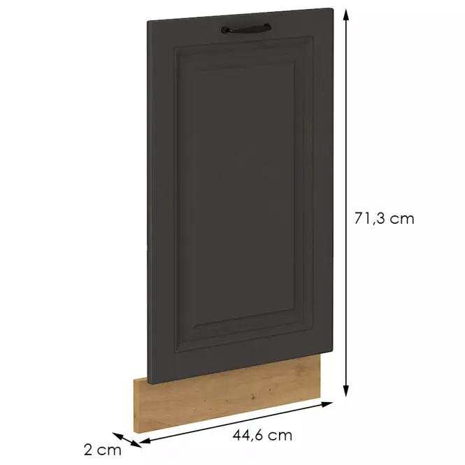 Dvířka na vestavnou myčku STILO grafit mat/artisan 713x446,2