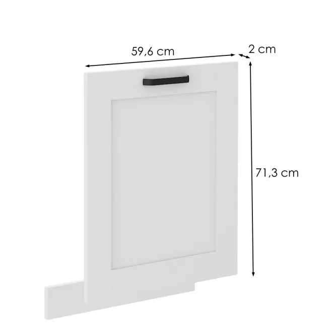Dvířka na vestavnou myčku LUNA bílá mat/bílá 713x596,2