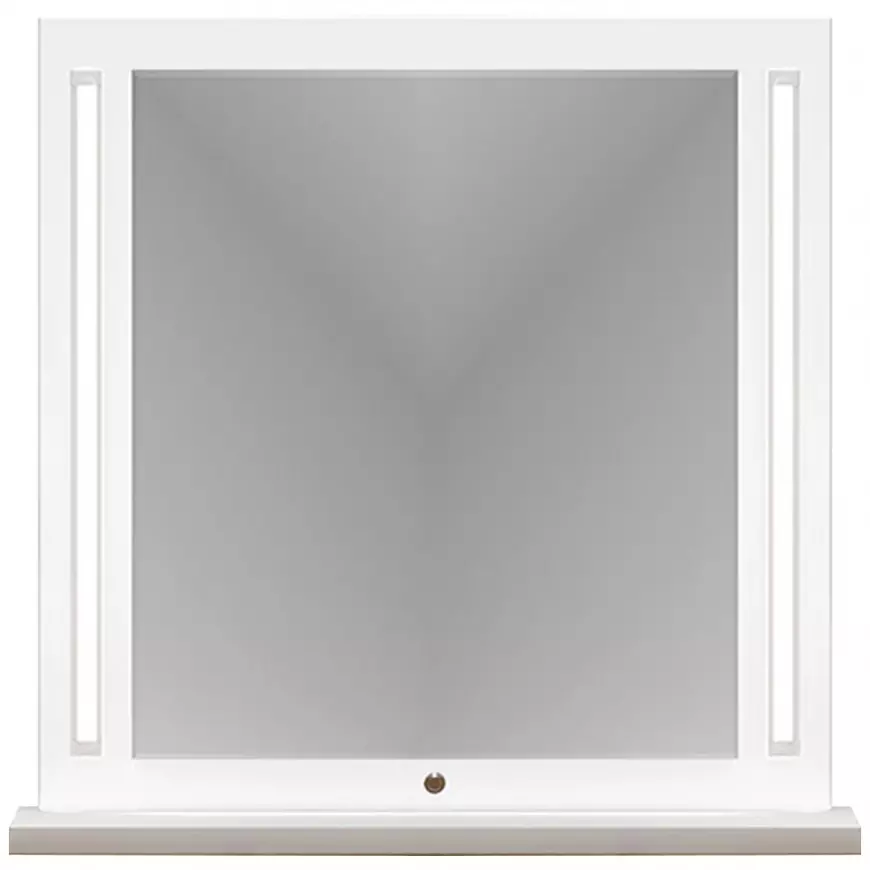 Zrcadlo Lille Bílý Mat/Dub Lefkas + LED