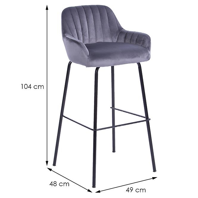 Barová Židle 2-170a Grey Velvet Lf-260-39                   