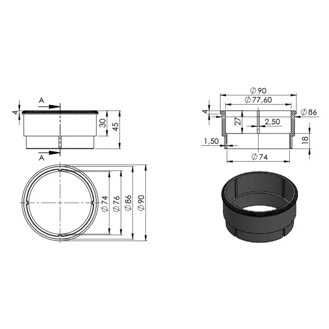 Nástavný válec pro terče Basic a Pro 30 mm,2