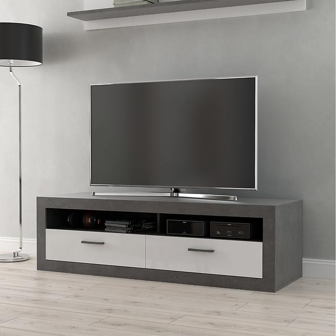 RTV skříň Trebbia BCCT121-C272 beton/bílý lesk,8