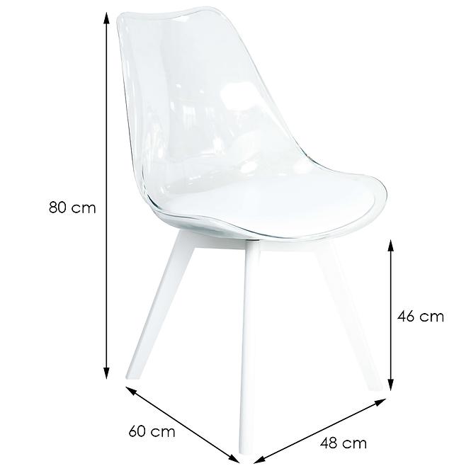 Židle Camila Bílá Sedak/Bílé Nohy,2