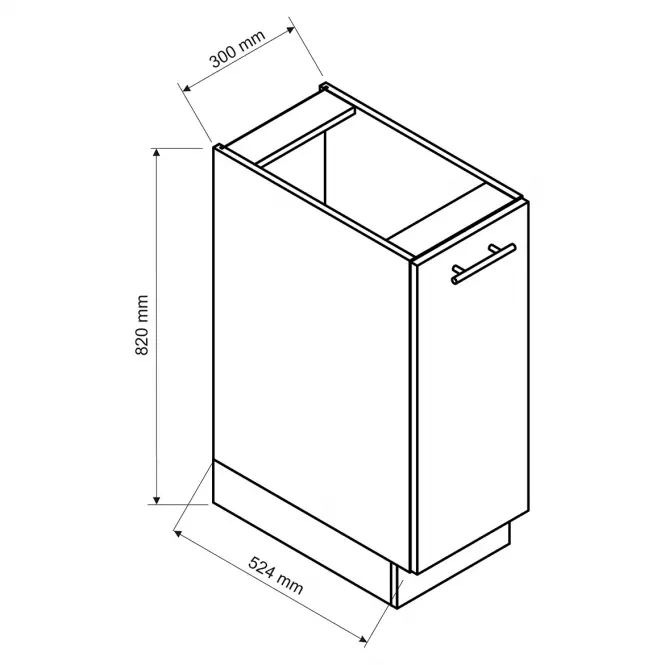 Kuchyňská Skříňka Max D30 Cargo + Košík Zelená,2