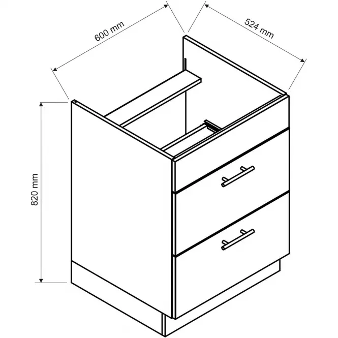 Kuchyňská Skříňka Max D60pc S/2 Zasl Bílý,2
