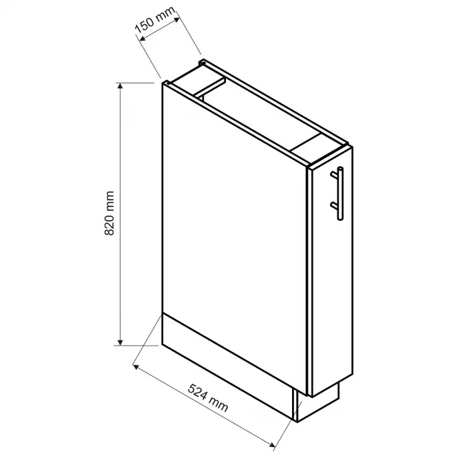 Kuchyňská Skříňka Max D15 Cargo + Košík Bílý,2