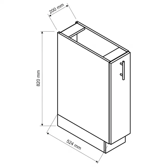 Kuchyňská Skříňka Max D20 Cargo + Košík Bílý,2