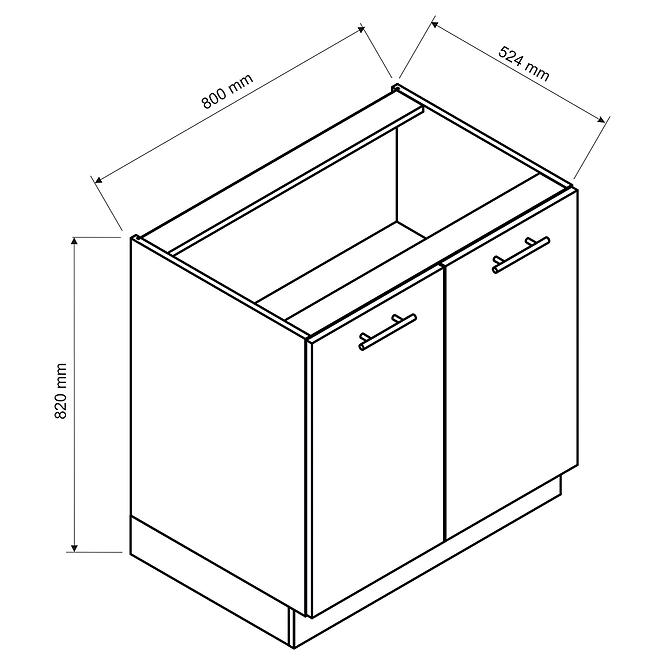 Kuchyňská Skříňka Max D80 Granit