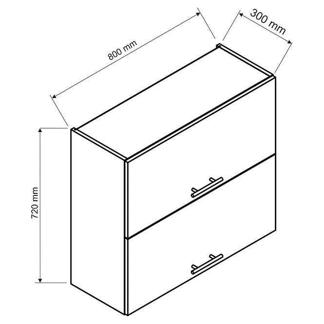 Kuchyňská skříňka Max W80grf/2 černá,2