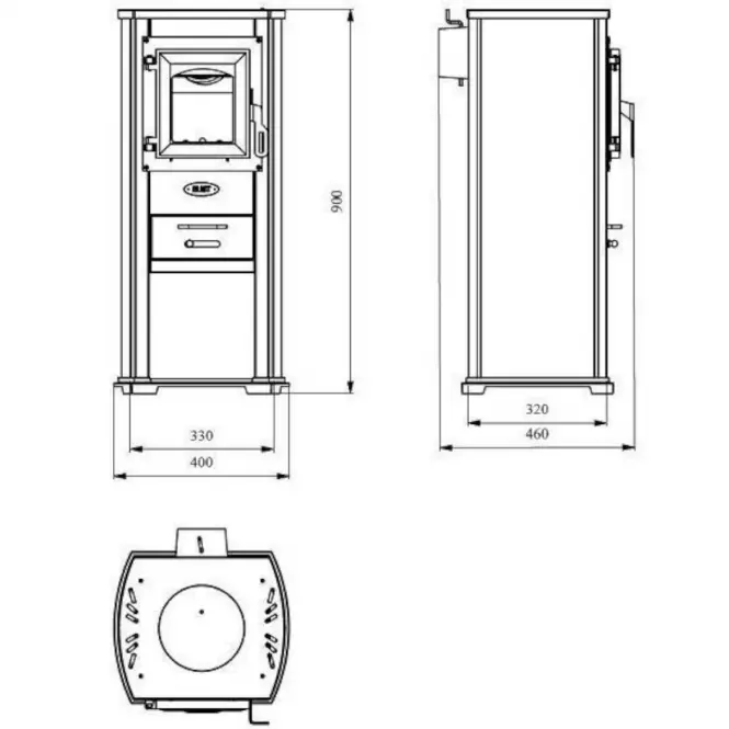 Krbová kamna BERNA LUX 5,3 kW červené