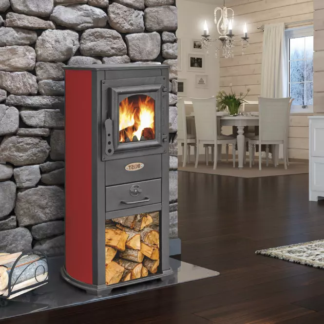 Krbová kamna BERNA LUX 5,3 kW červené