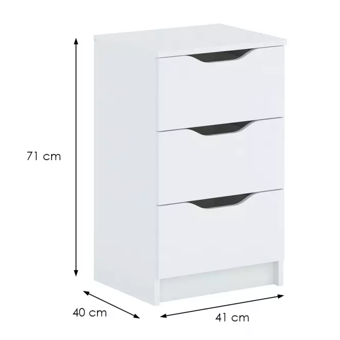 Komoda 3s Kelly bílá,2